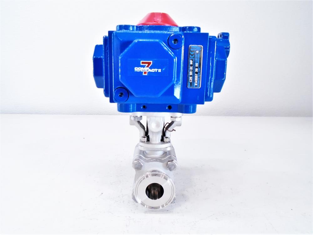 Habonim 1" CF3M Sanitary Ball Valve w/ Compact II Actuator